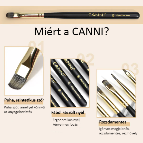 CANNI Prémium ecset No.02 - Ovális ecset 9 mm