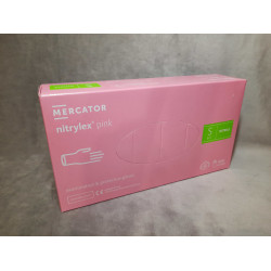 Púdermentes nitril kesztyű Mercator Nitrylex pink S - 100 db