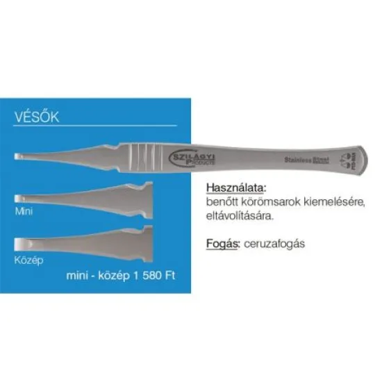Szilágyi rozsdamentes  véső 3mm széles RM10