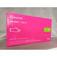 Púdermentes nitril kesztyű Mercator Nitrylex magenta S - 100 db