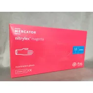 Púdermentes nitril kesztyű Mercator Nitrylex magenta M - 100 db