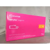 Púdermentes nitril kesztyű Mercator Nitrylex magenta XS - 100 db