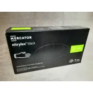 Púdermentes nitril kesztyű Mercator Nitrylex fekete S - 100 db