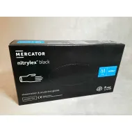 Púdermentes nitril kesztyű Mercator Nitrylex fekete M - 100 db