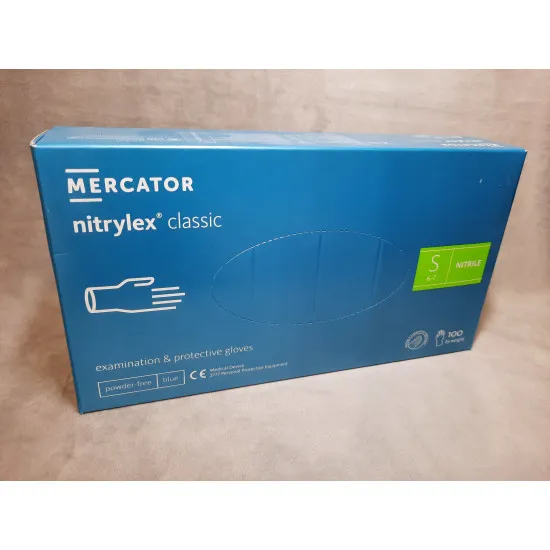 Mercator S púdermentes nitril kesztyű - 100 db Mercator S púdermentes nitril kesztyű - 100 db